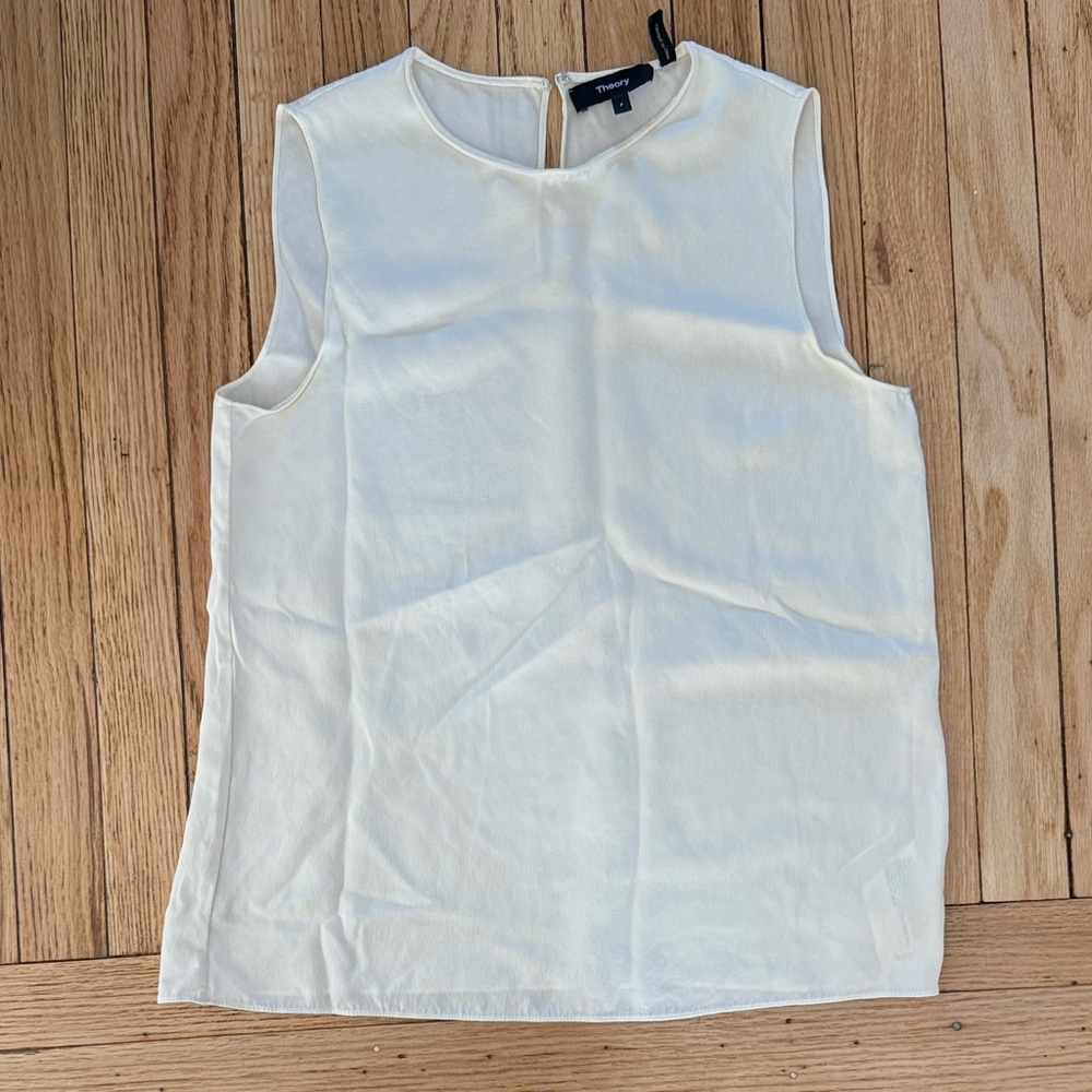 Theory Cream Sleeveless Blouse
